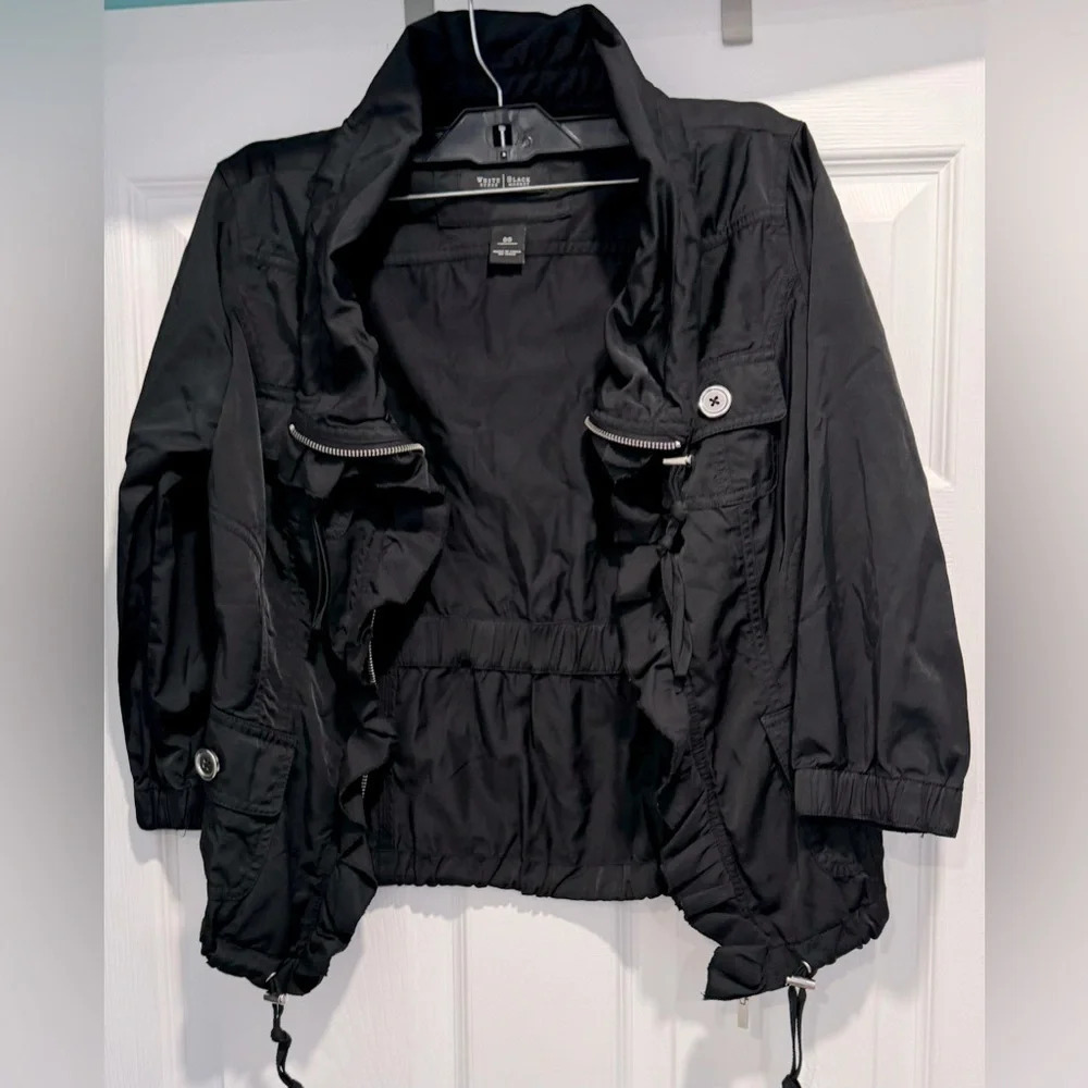 White House Black Market Nylon Cotton Blazer Jacket cropped streetwear utility 0